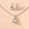 Green Red Drop Shape Necklace And Earrings Suite - Norellé