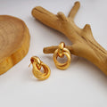 Fashion Geometry Pattern Stud Earrings Silver Needle Retro Hoop Earrings - Norellé