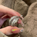 Shiny Geometric Ring Female Fashion Temperament Multi-layer Line Open Ring I - Norellé