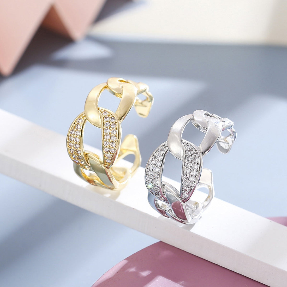 Creative Ring Opening Adjustable Woven Copper Inlaid Zircon - Norellé