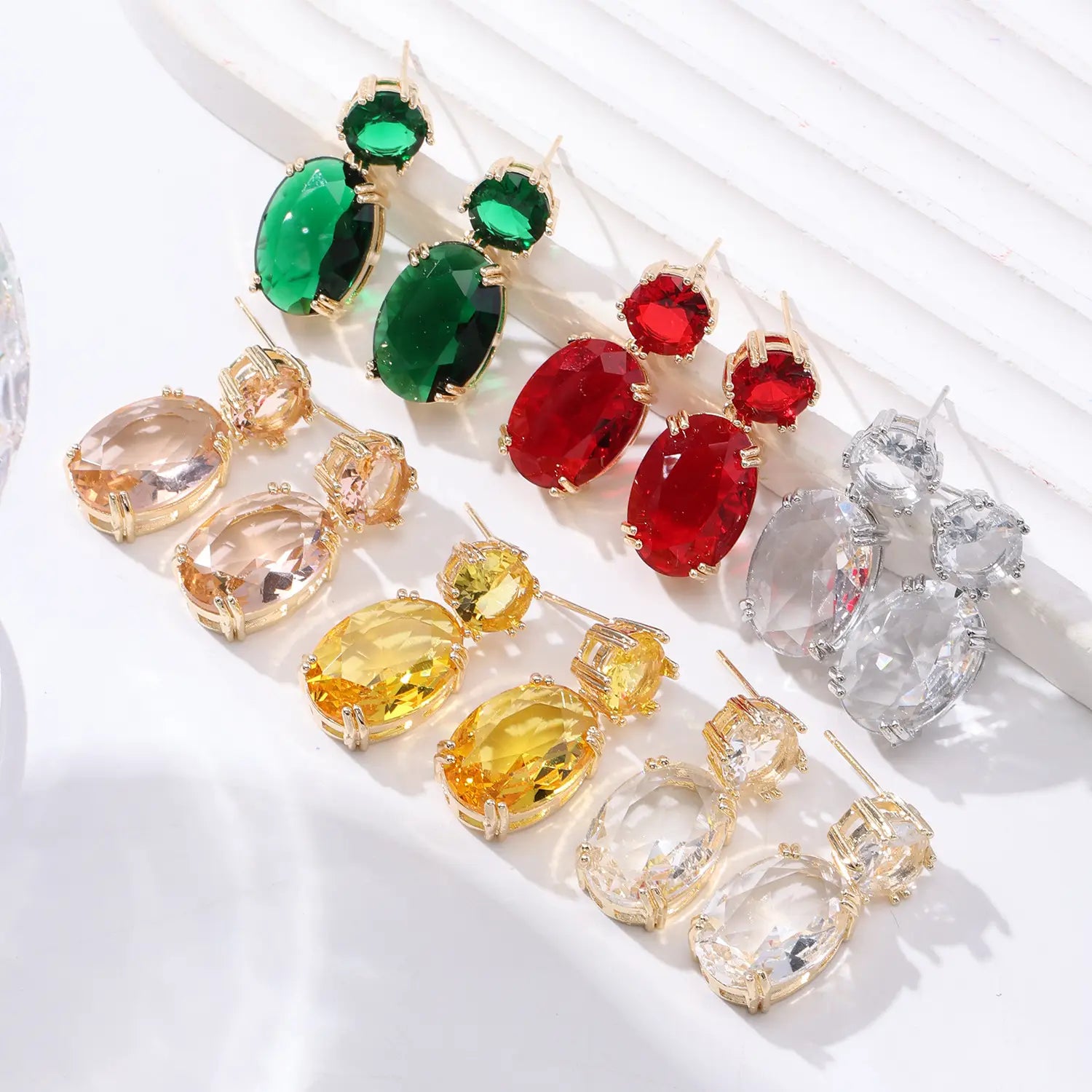 Creative Personality Drop-shaped Alloy Oval Earrings