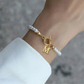 Retro Minimalist Style Pearl 26 Letter Bracelet For Women - Norellé