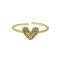 Brass 18K Gold Plated Color Zirconium Love Women's Ring - Norellé
