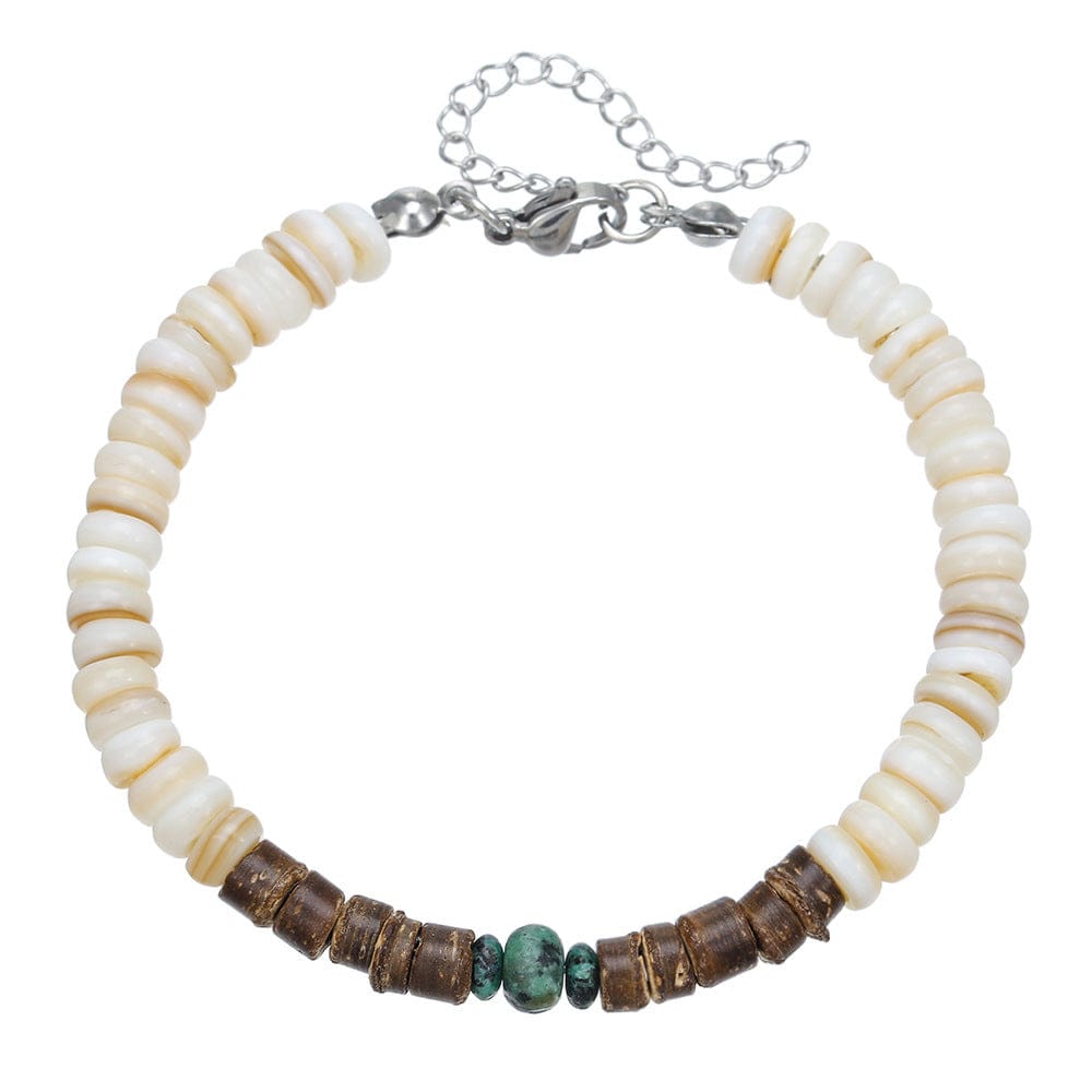 Simple Turquoise Wooden Bead Bracelet - Norellé