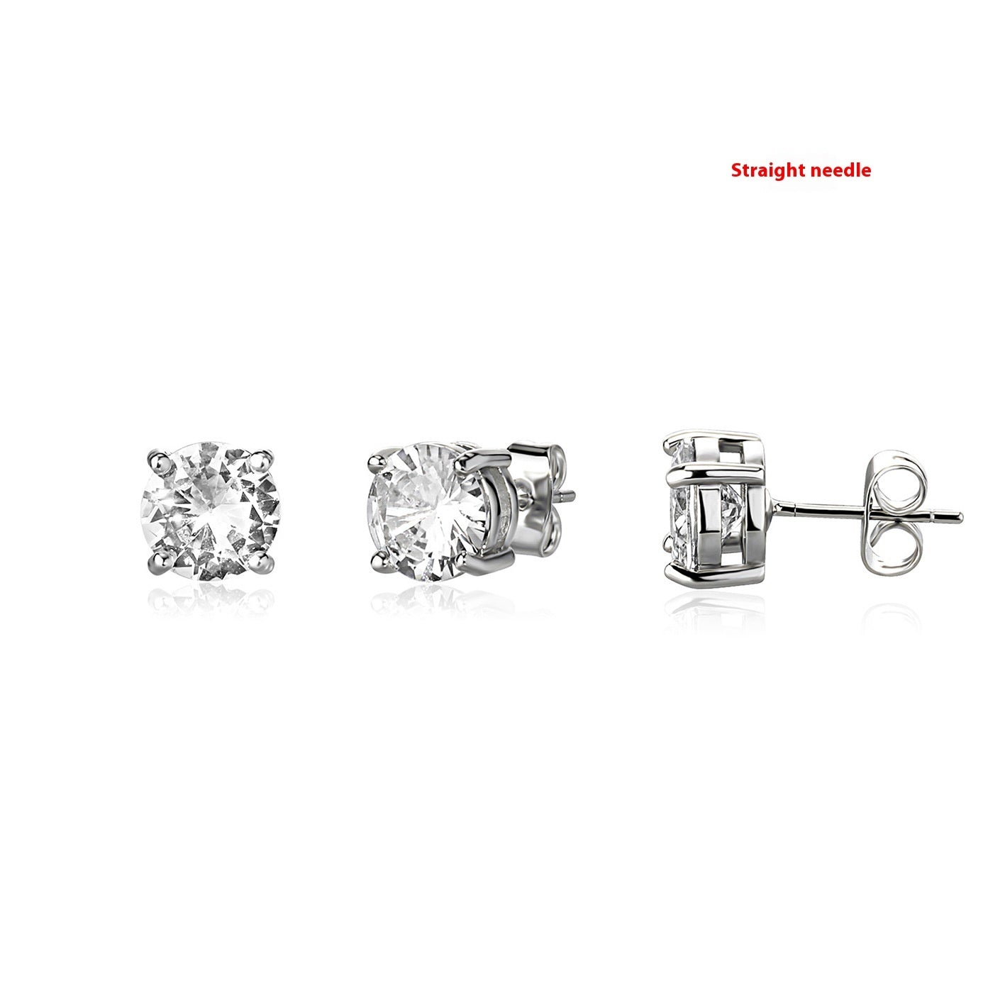 Gold-plated Micro-inlaid Round Zircon Ear Studs Earrings - Norellé