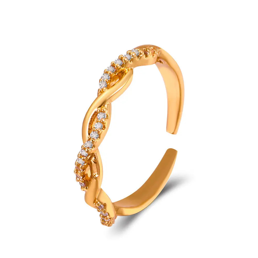 Diamond Oil-spot Glaze Flowers Ring - Norellé