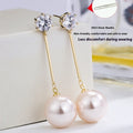 Sterling Silver Needle Pearl Earrings Exaggerated And Personalized - Norellé