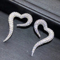 Zircon Stud Earrings Women's Fashion Shiny Opening - Norellé