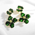 Drop Oil Camellia Earrings Hong Kong Style Retro - Norellé
