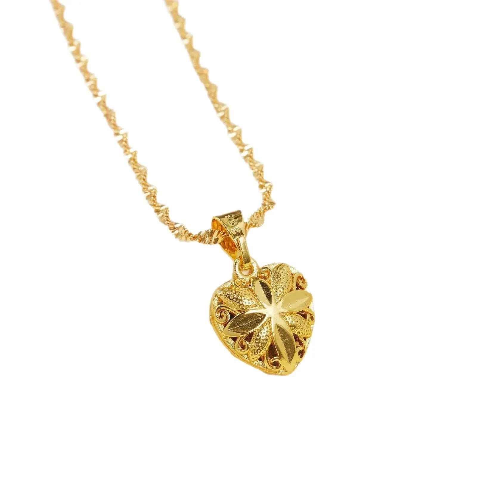 Heart-shaped Necklace Ethnic Style Hollow Chicken Hearts Gold Plated - Norellé