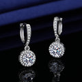 Moissanite Tassel Princess Round Bag 1 Karat Silver Earrings - Norellé