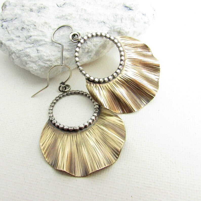 Fashion Leaf Two-tone Earrings - Norellé