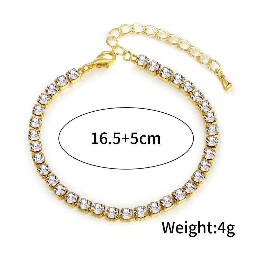 Simple All-match Diamond Drill Chain Bracelet - Norellé