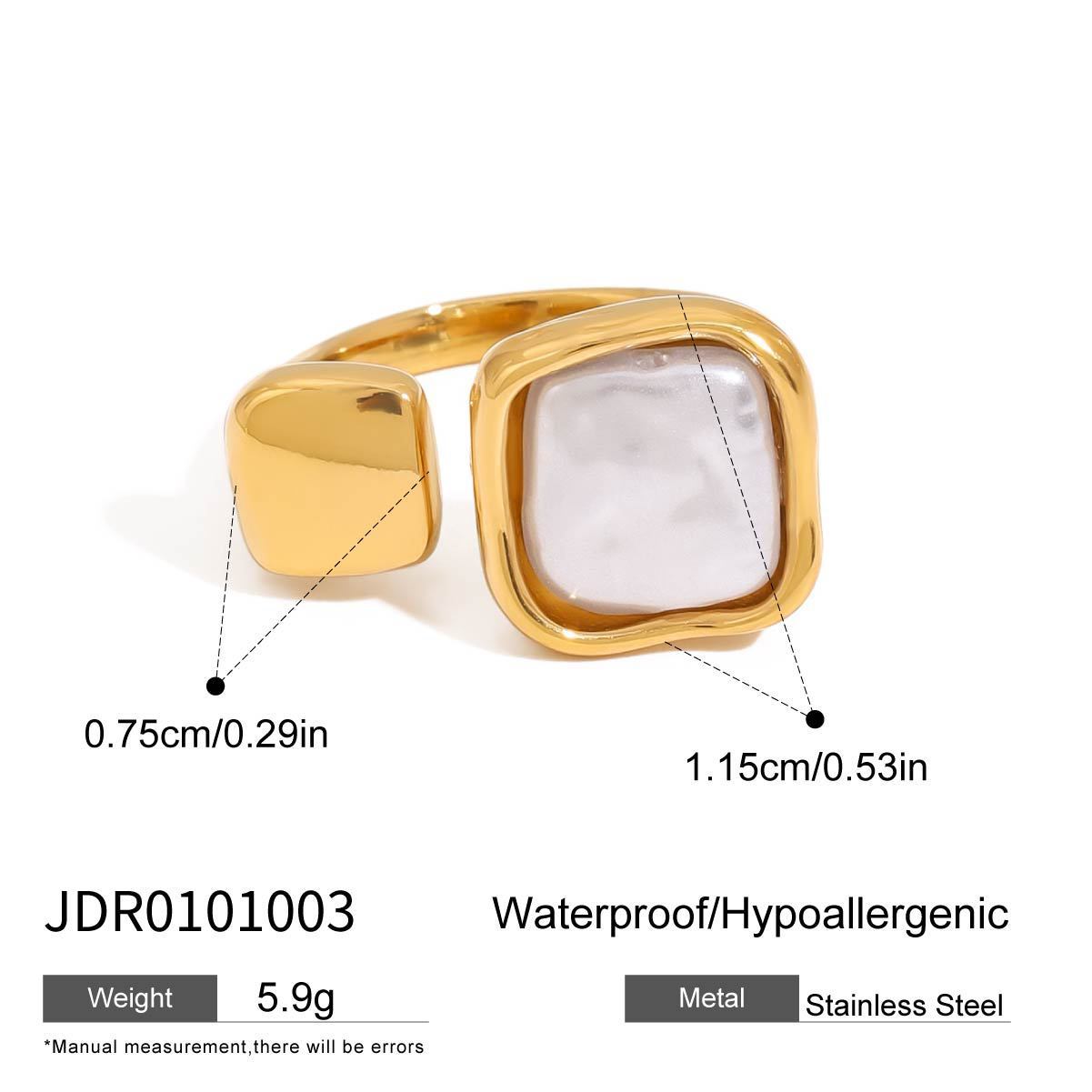 Stainless Steel Pearl Ring Titanium Steel No Fading - Norellé