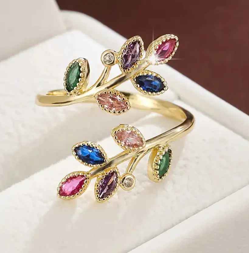 Leaves Open Ring Female Light Luxury Temperament High Sense - Norellé
