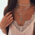Turquoise Elephant Beaded Multi-layer Necklace - Norellé