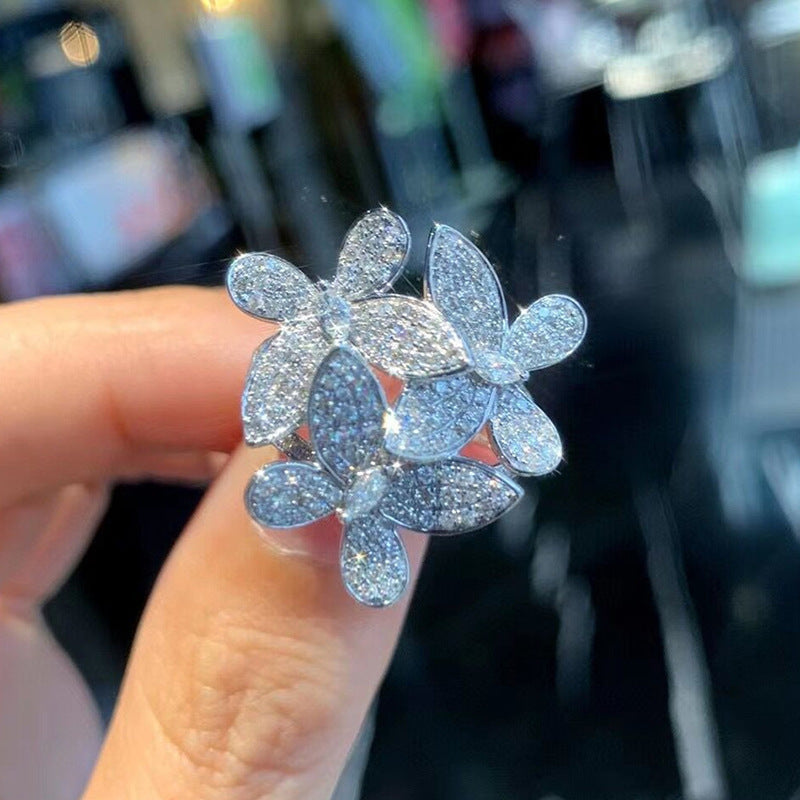 Flower Closed Ring Exquisite Pansy Super Shiny - Norellé