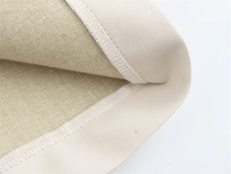 High Waist Pure Color With Belt A- Line Faux Leather Midi Skirt