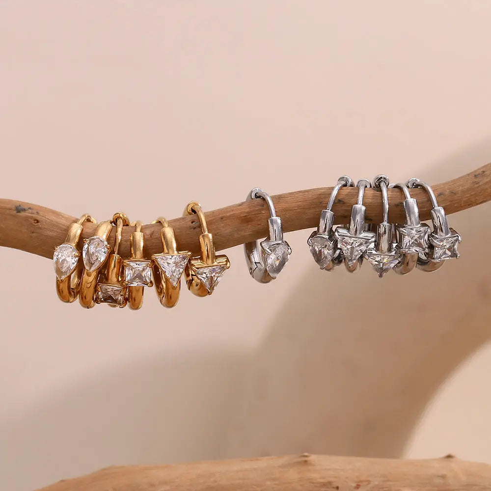 Niche Design Earrings Stainless Steel 18K Gold Plating Ear Clip Women - Norellé