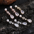 Fashion Leaves Zircon Water Drop Earrings Women - Norellé
