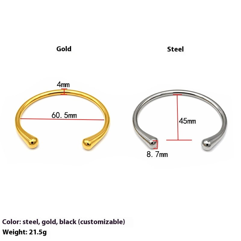 Simple Drop Shape Titanium Steel Bracelet