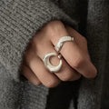 Open-end Personality Ring Women's Frosted Texture Moon Letters - Norellé