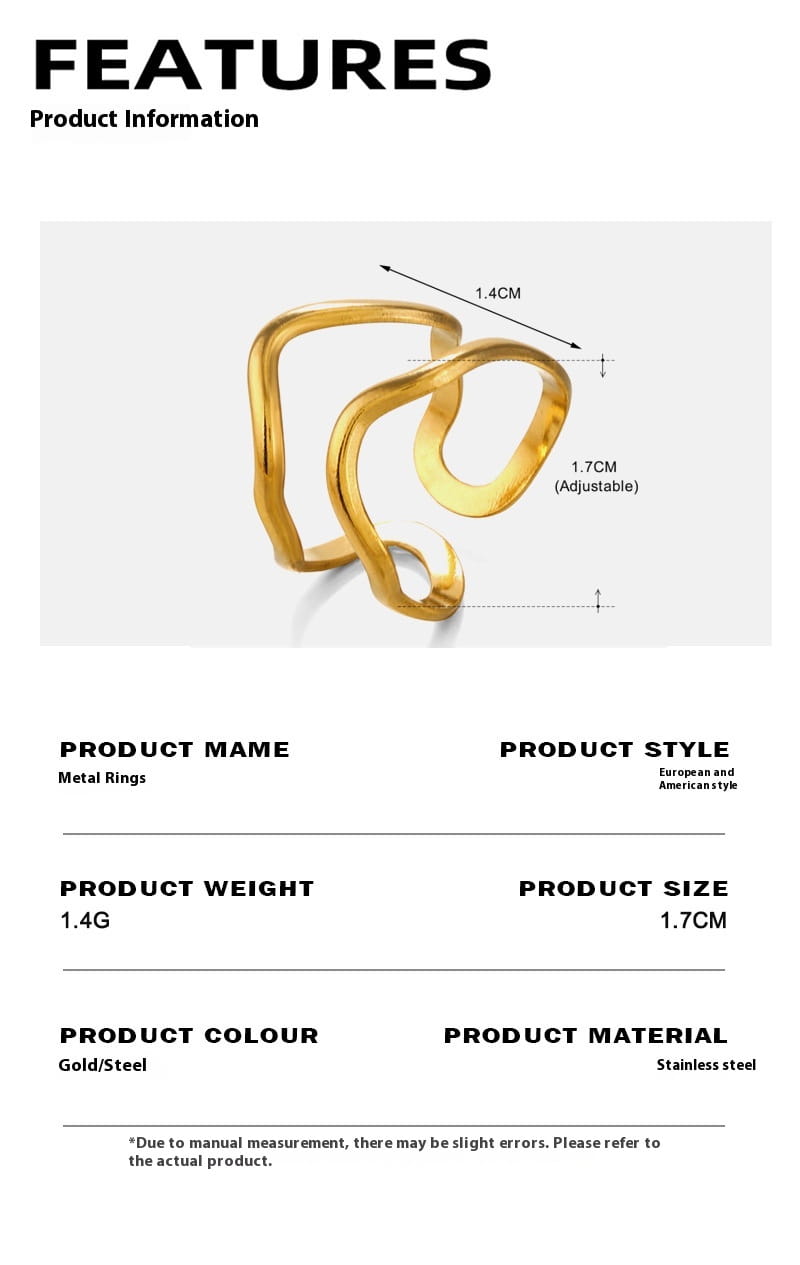 Simplicity Style Stainless Steel Shaped Ring For Women