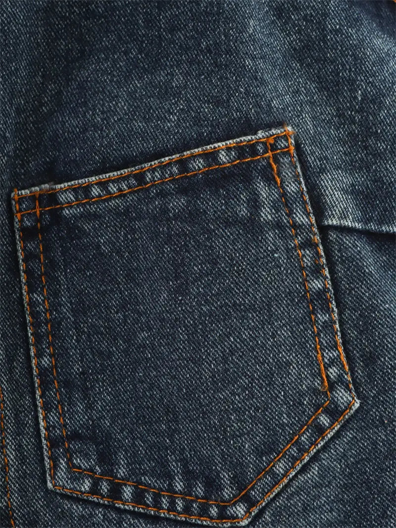 Big Backless Lapel Halter Denim Camisole