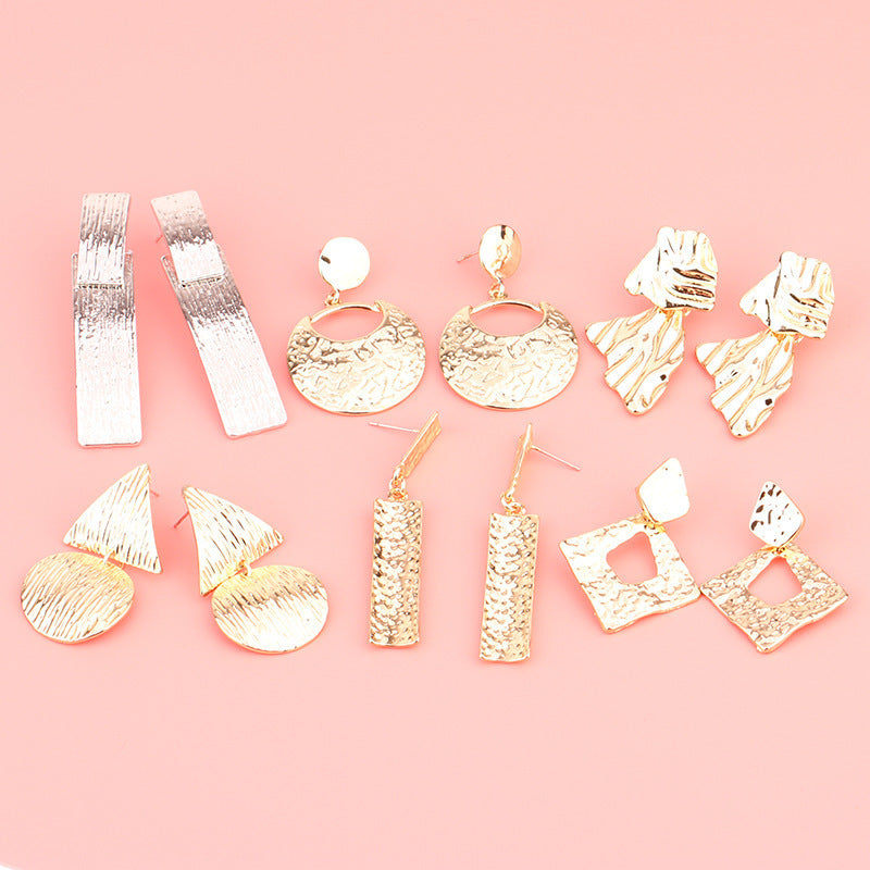Fashion Exaggerated Irregular Earrings Simple Geometric Female Vintage Earrings - Norellé
