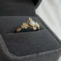 Inlaid Natural Opal Stone Ring Female Copper Plating Gold Ring - Norellé