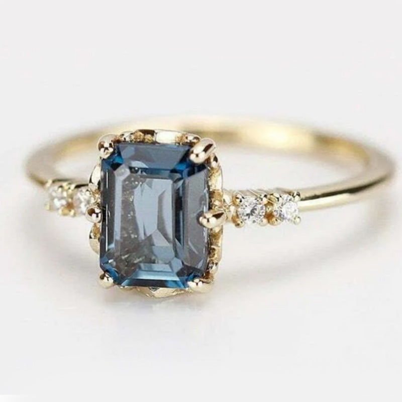 Micro-inlaid Crystal Zircon Ring Sweet French Style - Norellé