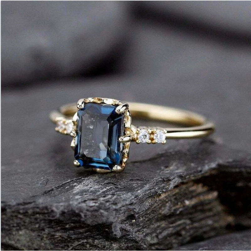 Micro-inlaid Crystal Zircon Ring Sweet French Style - Norellé