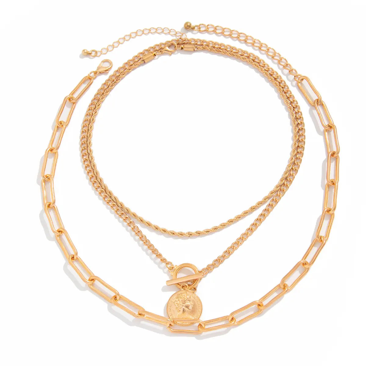 Vintage Ins Portrait Pendant Necklace Suit