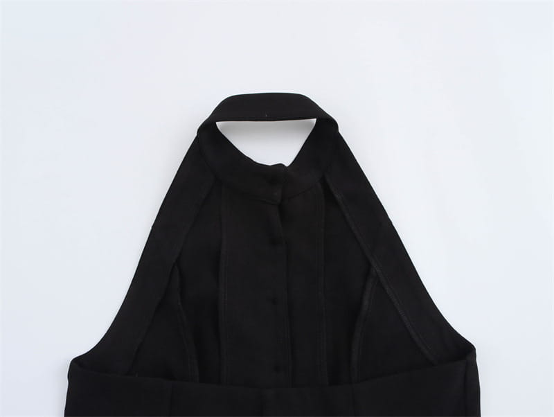 Halter Vest Slit Design Short Skirt