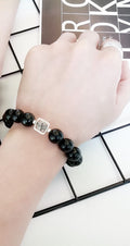 Fashion Obsidian With 925 Silver Couple Bracelet - Norellé