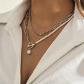 Retro Style Personality Pearl OT Buckle Necklace - Norellé