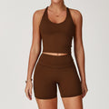 Brushed Tight Back Yoga Suit Stretch High Waist Workout Clothes - Norellé