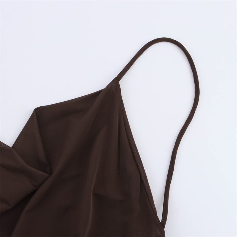 Asymmetric Long Sleeveless Dress