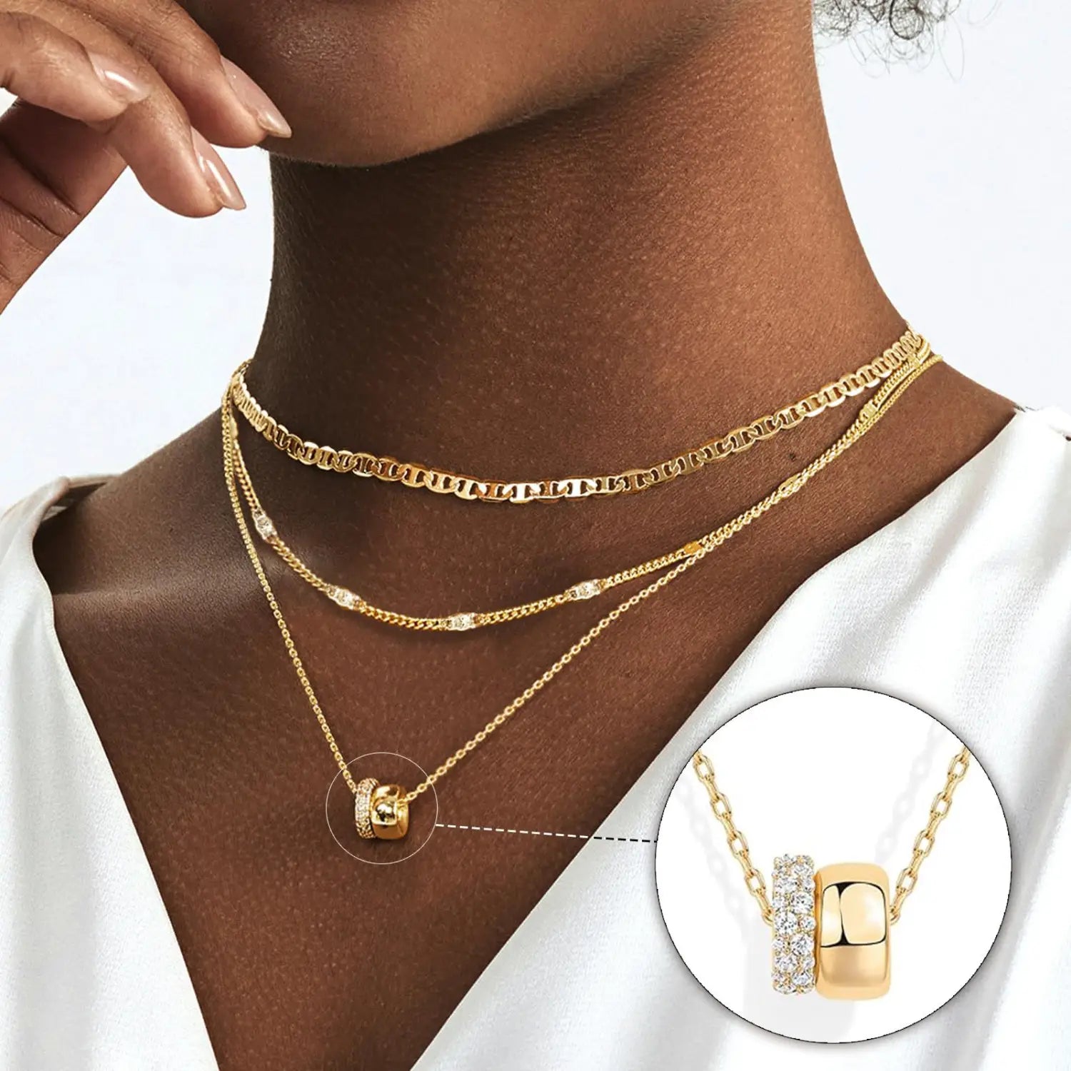Necklace Zircon-laid Suit Women