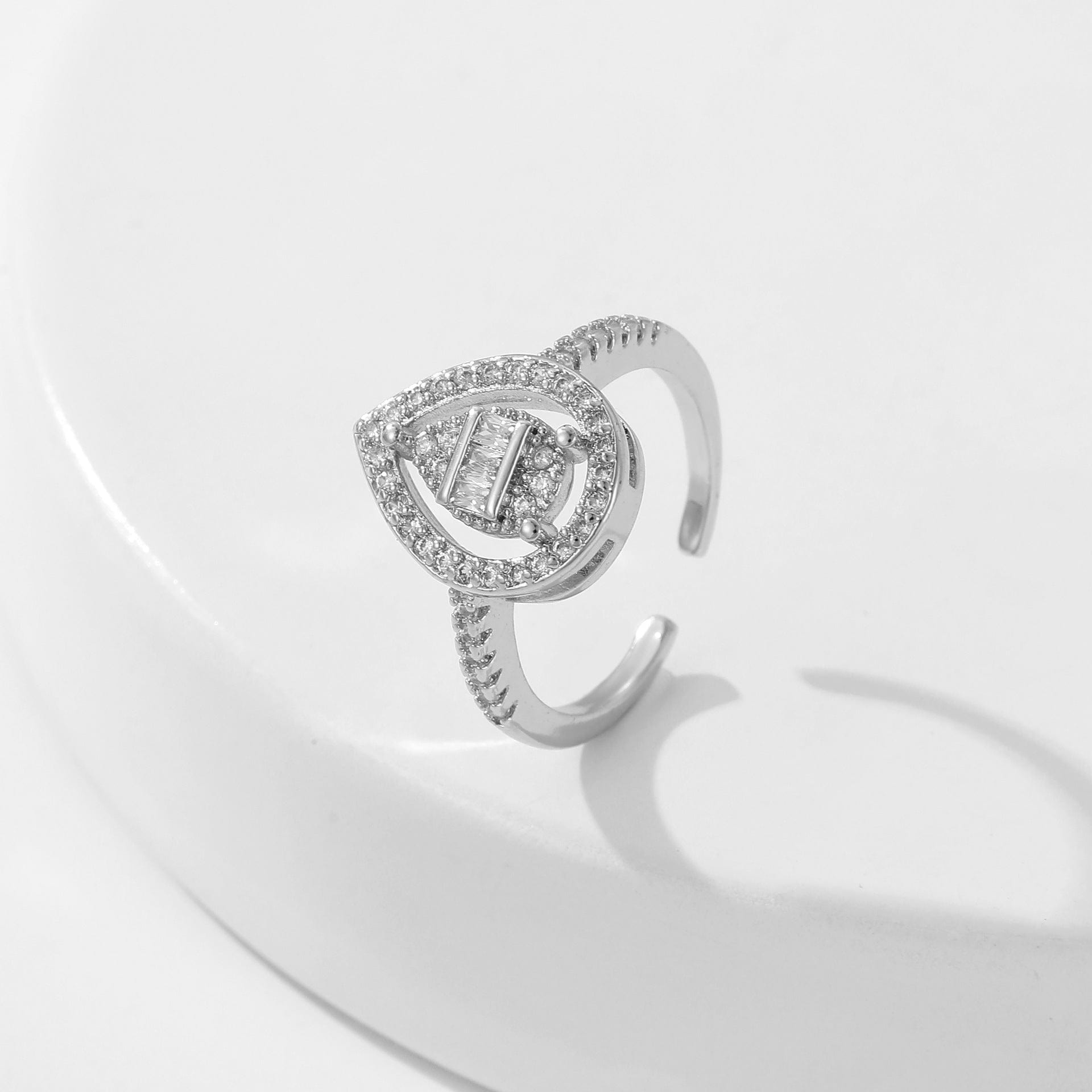 Women's Square Full Rhinestone Zircon Ring - Norellé