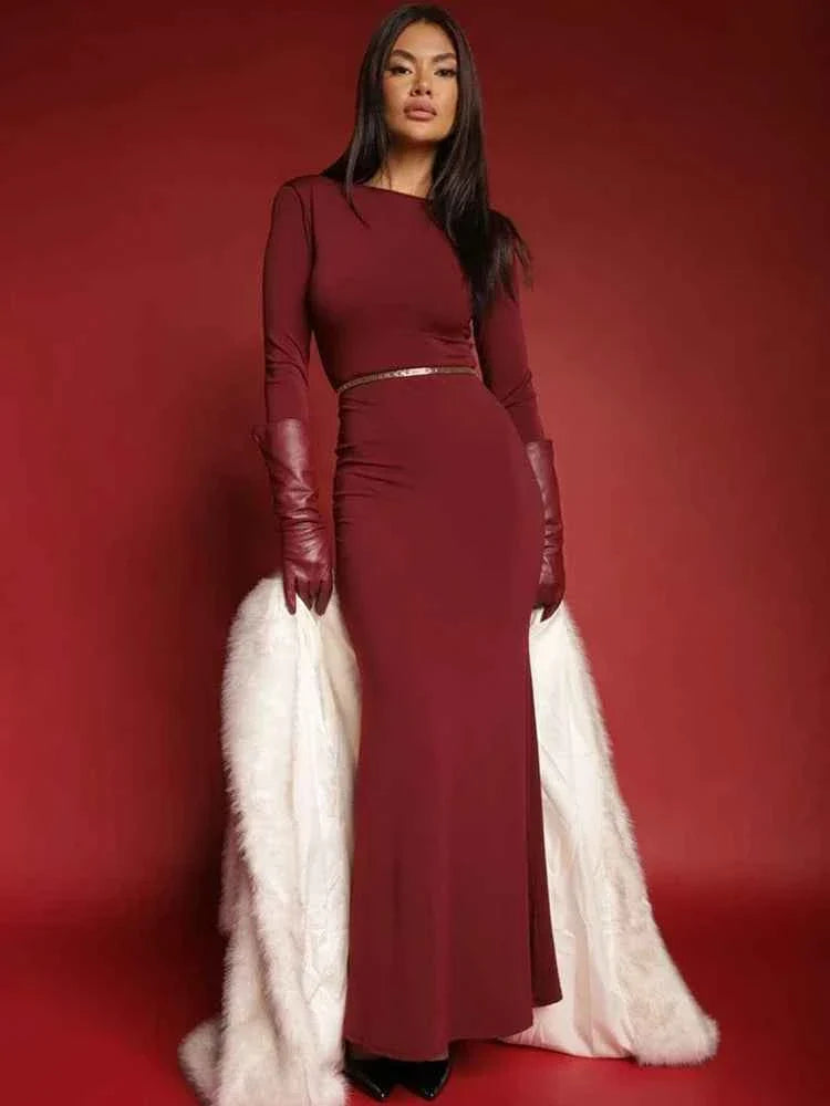 Deep V-neck Butterfly Maxi Dress For Women