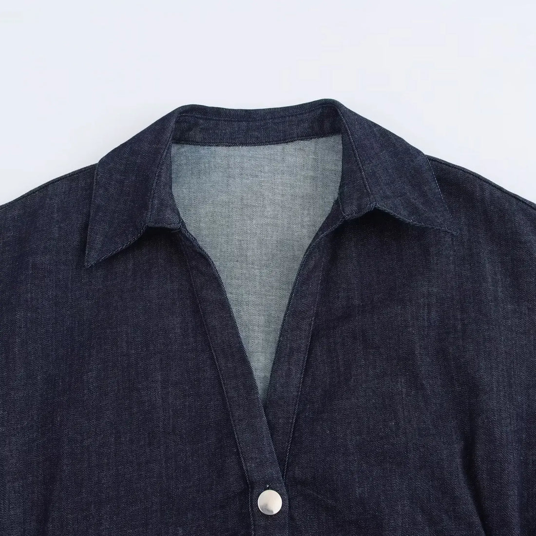 Denim midi dress with lapel side - Other