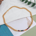 Design Color Zircon Copper Double Necklace - Gold - electronic accessories