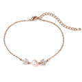 Design Vintage Pearl Bracelet Female Simple - White Rose Gold Plated - electronic accessories