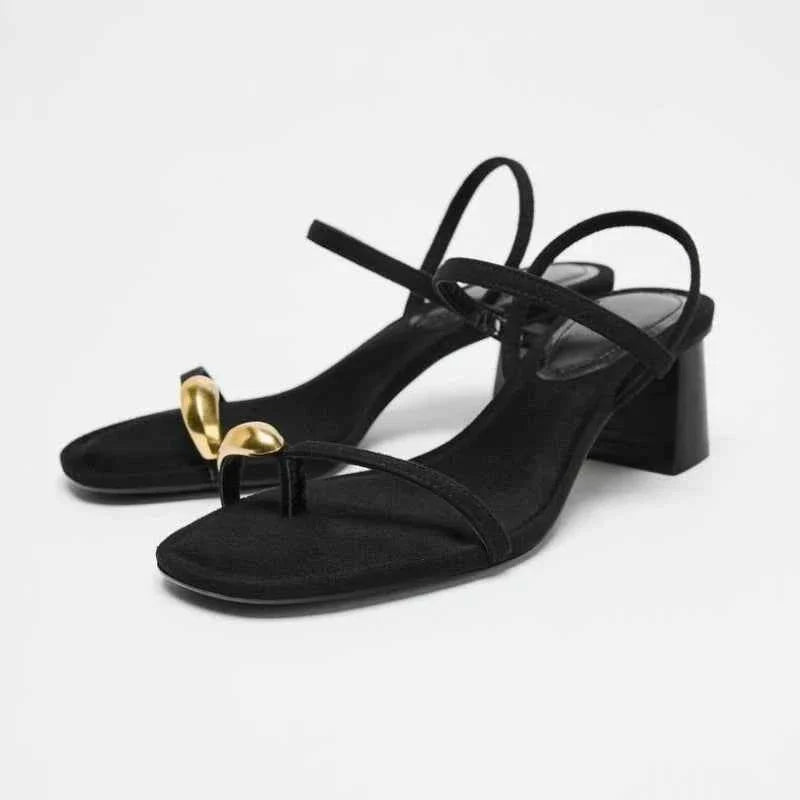 Designer Black Chunky Heels Women