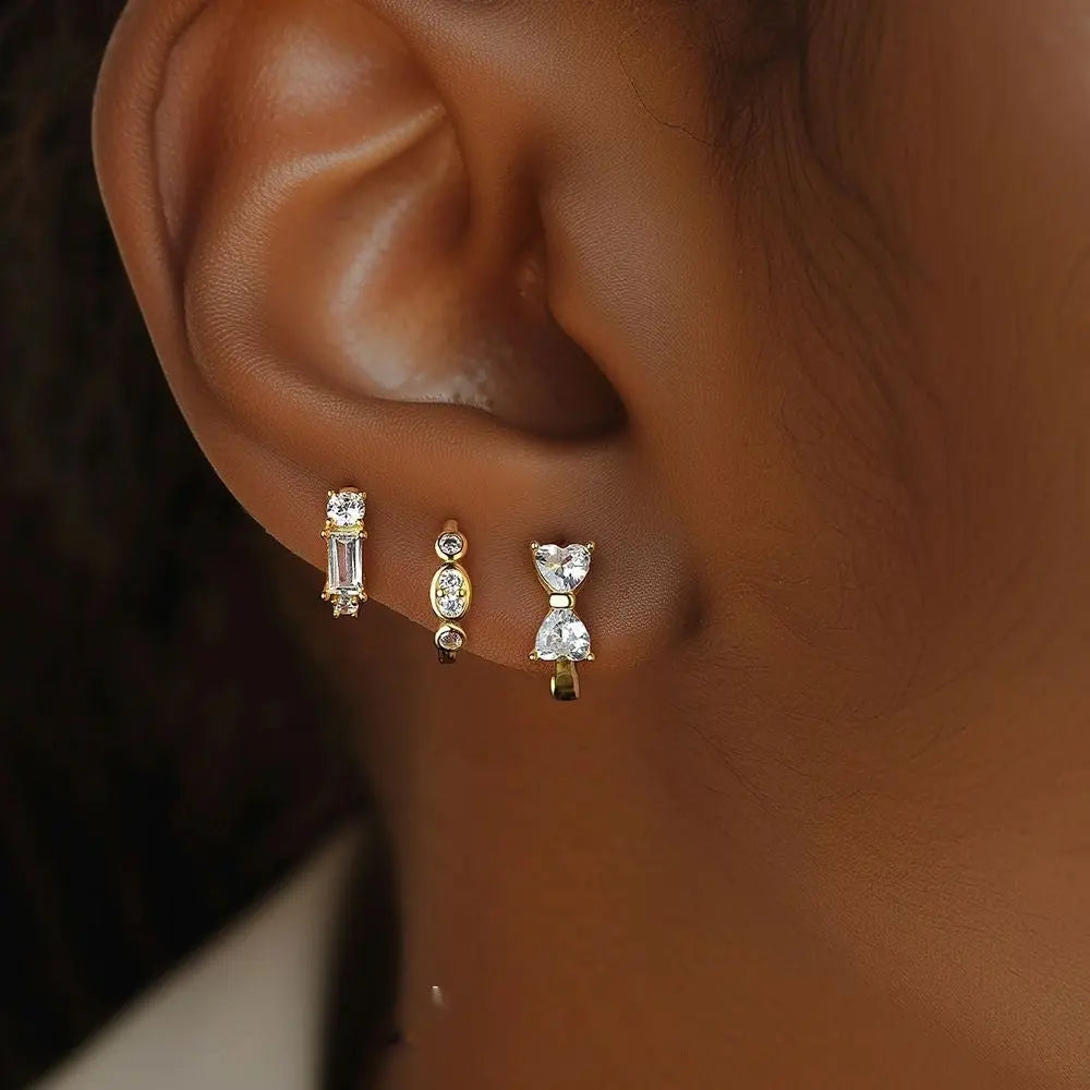 S925 Sterling Silver Light Luxury Inlaid Zircon Trendy Earrings - Norellé