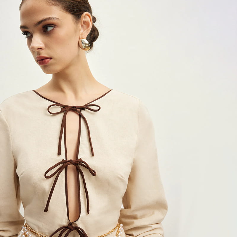 Lace-up Cutout Backless Dress Female