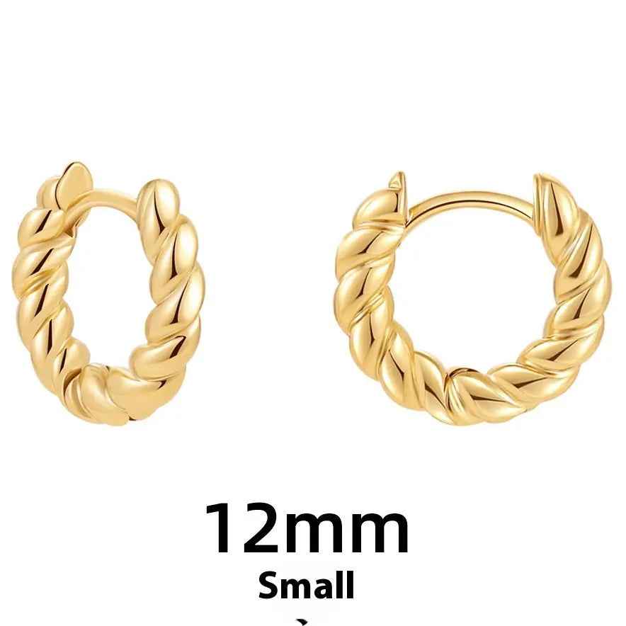 Women's Simple Hollow Pentagram Love Square Twist Earrings - Norellé