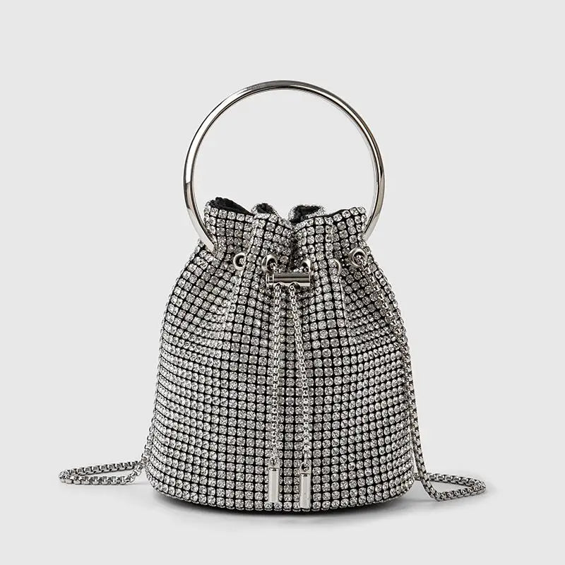 Diamond Bucket Bag for Women - BM-810 Silver / L