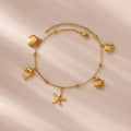 Dolphin Starfish Shell Pendant Ocean Series Anklet - G726476 - electronic accessories